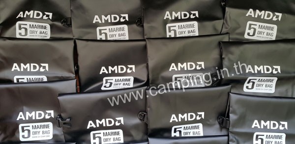 สกรีนโลโก้ กระเป๋ากันน้ำ MarineDry Bag ขนาด 5 ลิตร สีดำ ของ AMD c