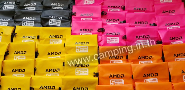 สกรีนโลโก้ กระเป๋ากันน้ำ Marine Dry Bag ขนาด 5 ลิตร ของ AMD