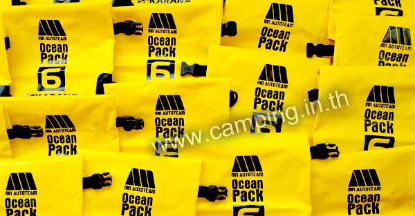 สกรีนโลโก้ กระเป๋ากันน้ำ Ocean Pack ขนาด 6 ลิตร ของ MN