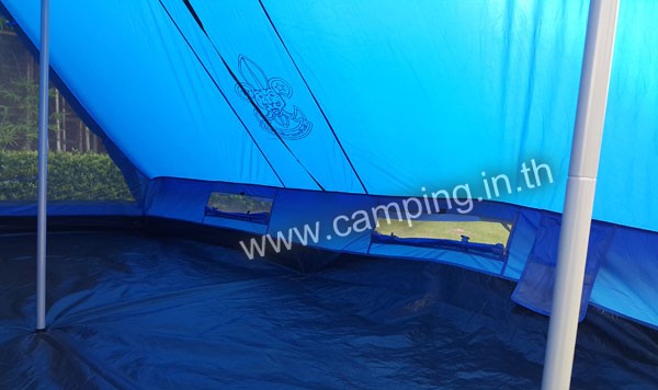 เต็นท์ลูกเสือ Scout Camp Tent ด้านใน มีช่องหน้าต่าง 4 ช่อง มุ้งในตัว